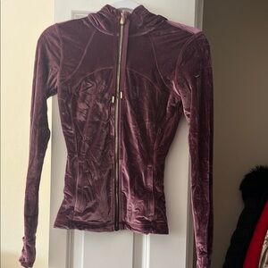 Lulu Lemon Velvet Zip-Up Jacket in Purple